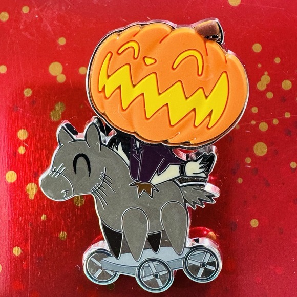 Disney Other - Disney Parks Headless Horseman on Toy Horse Pin Pumpkin King